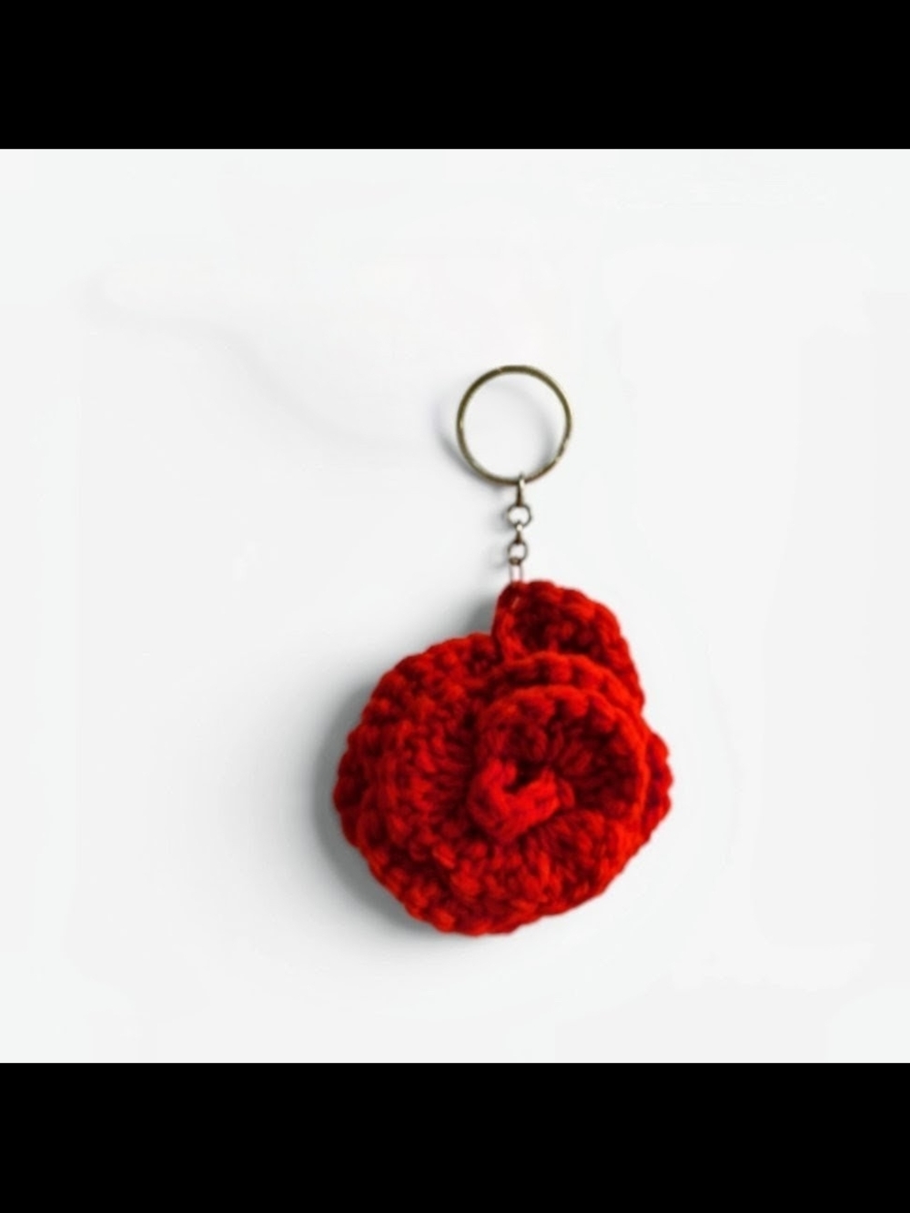 Crochet Rose Keychain